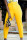 Yellow Fashion Casual High Waist Trousers