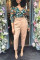 Khaki Fashion Casual High Waist Trousers