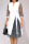 White Casual Work Print Polka Dot Patchwork Asymmetrical V Neck A Line Dresses