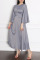 Grey Casual Elegant Solid Split Joint Hot Drill O Neck A Line Dresses