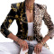 Leopard Print Casual Print Patchwork Buttons Turn-back Collar Outerwear