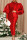 Red Fashion Casual Solid Basic Turtleneck Long Sleeve Evening Dress