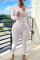 White Casual Solid Split Joint Hooded Collar Long Sleeve Two Pieces