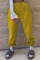 Yellow Casual Solid Split Joint Straight Straight Solid Color Bottoms