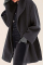 Black Casual Elegant Solid Split Joint Buttons Hooded Collar Outerwear