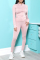 Pink Fashion Casual Solid Patchwork Zipper Collar Long Sleeve Two Pieces