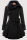 Black Fashion Elegant Buckle With Belt Turndown Collar Outerwear