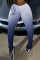 Blue Fashion Casual Gradual Change Print Slit Regular High Waist Pencil Trousers