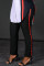 Black Fashion Casual Striped Patchwork Regular High Waist Trousers