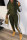 Army Green Casual Patchwork Zipper Hooded Collar Long Sleeve Two Pieces