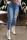 Blue Fashion Casual Ripped High Waist Regular Denim Jeans