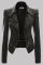 Black Fashion Casual Solid Split Joint Zipper Turndown Collar Outerwear