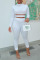 White Sexy Solid Hollowed Out Patchwork O Neck Regular Jumpsuits