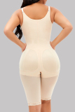 Apricot Fashion Sexy Solid Patchwork See-through Zipper Bustiers