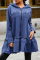 Blue Fashion Casual Solid Split Joint Hooded Collar Outerwear