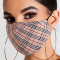 Khaki Fashion Plaid Print Patchwork Mask