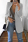 White Casual Long Sleeves Suit Jacket
