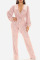 Pink Sexy Solid Patchwork With Belt V Neck Straight Jumpsuits