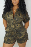CamoYellow Fashion Casual Rompers