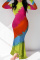 Camouflage Fashion Casual Print Asymmetrical Turtleneck Long Sleeve Dresses