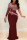Burgundy Fashion Sexy Patchwork Hot Drilling See-through Turtleneck Evening Dress