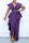 Purple Elegant Solid Patchwork Flounce With Belt Asymmetrical V Neck One Step Skirt Dresses