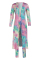 YellowFeather Sexy Printing Cardigan Long Sleeve Trousers Suit