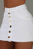 White Fashion Sexy Slim Denim Skirt