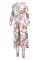 White Sexy Printing Cardigan Long Sleeve Trousers Suit