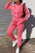 Pink Casual Sportswear Patchwork Patchwork Zipper Collar Long Sleeve Two Pieces