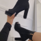 Black Fashion Hollowed Out Patchwork Solid Color Pointed Wedges Shoes