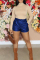 Black Fashion Casual Solid Basic Regular Mid Waist Shorts