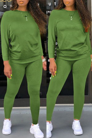Casual Basic O Neck Long Sleeve Two Pieces