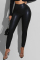 Black Fashion Casual Solid Skinny High Waist Trousers