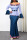 Blue Casual Elegant Print Split Joint Off the Shoulder Straight Dresses