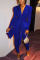 Blue Fashion Ruffled Professional Uniform Two-Piece Suit