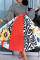 Multicolor Fashion Casual With Belt Turtleneck Long Sleeve Dresses