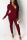 Wine Red Fashion Ruffled Professional Uniform Two-Piece Suit