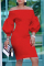 Green Fashion Casual Solid Backless Off the Shoulder Long Sleeve Dresses