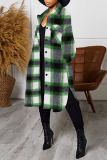 Pink Casual Plaid Patchwork Turndown Collar Outerwear
