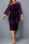 Purple Vintage Print Hollowed Out Patchwork See-through O Neck Straight Dresses