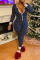 Red Casual Print Polka Dot Split Joint Buckle U Neck Plus Size Jumpsuits