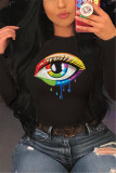 EyesBlack Fashion Colorful Print Long Sleeve T-Shirt