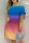 Blue Fashion Casual Print Bandage Off the Shoulder Short Sleeve Dress Dresses
