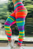 Multicolor Fashion Sexy Printed Skinny Yoga Pants
