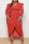 Tangerine Red Casual Solid Patchwork Fold Asymmetrical V Neck Princess Plus Size Dresses