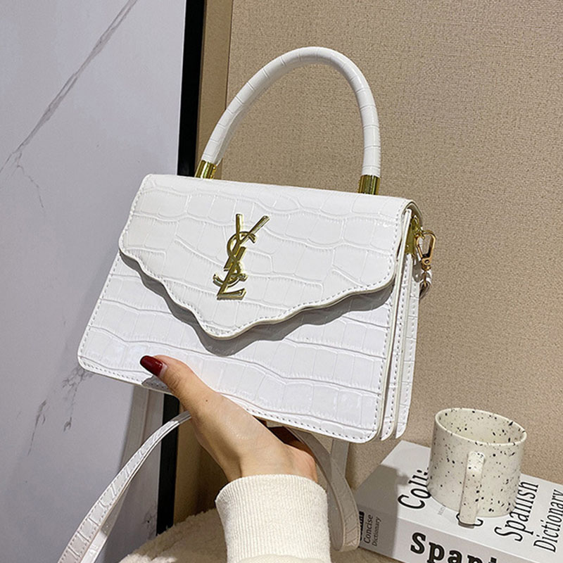 

White Fashion Simplicity Solid Letter Bags