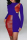 Blue Fashion Sexy Patchwork Hollowed Out Asymmetrical O Neck Long Sleeve Dresses