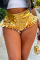 Gold Sexy Solid Flounce Skinny Mid Waist Type A Solid Color Bottoms