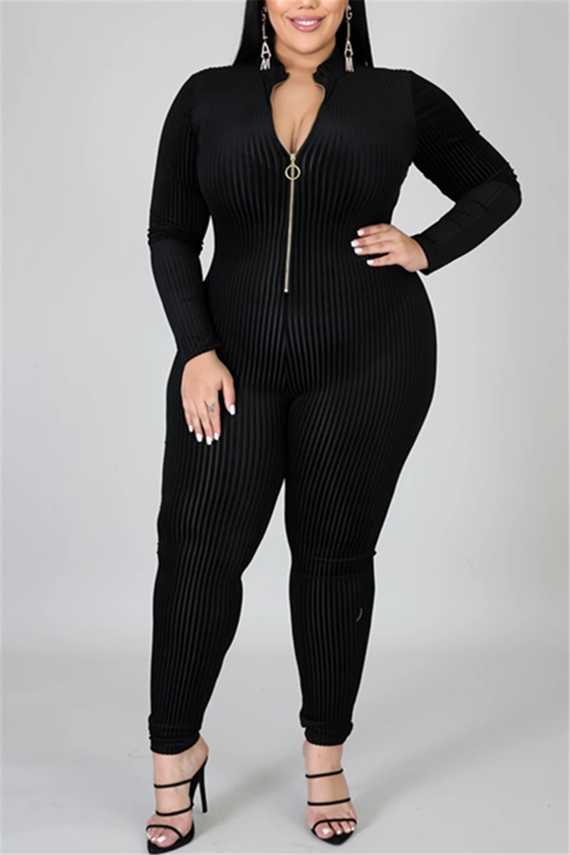 

Black Fashion Skinny Plus Size Jumpsuit